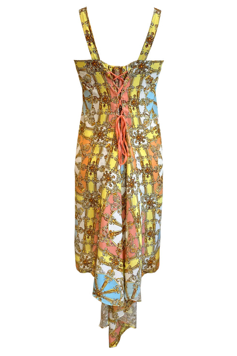 Chiara "Movie Colony" Robe en soie à imprimé technique